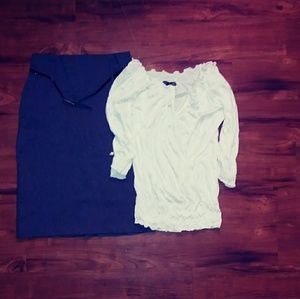 Grey Dots knee high skirt